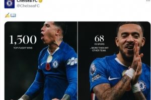 切尔西达成1500场顶级联赛胜利里程碑,其中对热刺68胜为最多